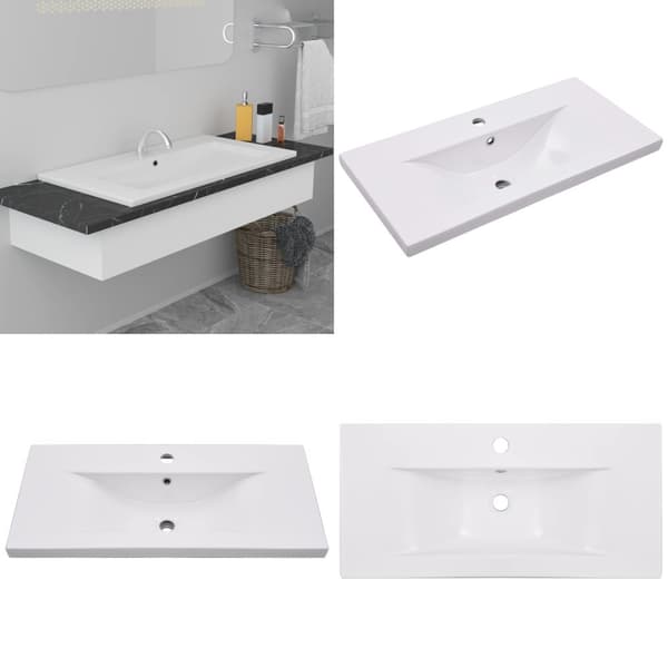 Indbygget håndvask 81x39,5x18,5 cm keramisk hvid - Vask - Vaske - Home & Living