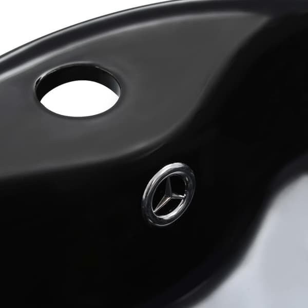 Håndvask med overløb 36 x 13 cm keramik sort - Vask - Vaske - Home & Living