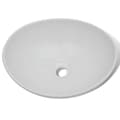 Miniatyrbillede 7 af 11: Badeværelseshåndvask med blandingsbatteri keramik oval hvid - Vask Og Hane - Vaske Og Haner - Home & Living