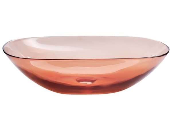 Håndvask til badeværelset over vask rød gennemskinnelig konglomerat 54 x 36 cm
