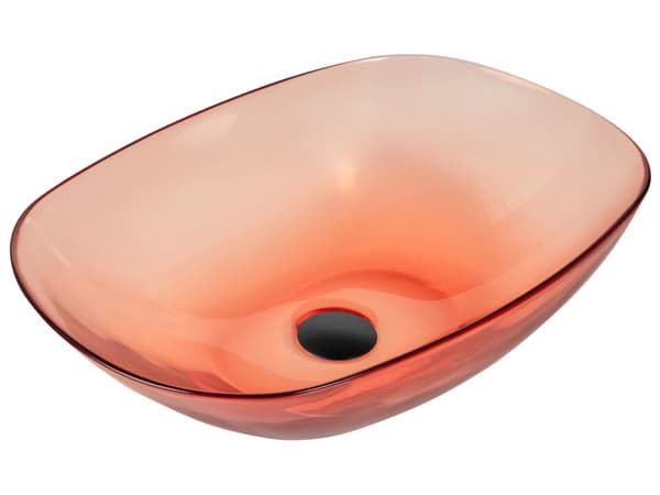 Håndvask til badeværelset over vask rød gennemskinnelig konglomerat 54 x 36 cm