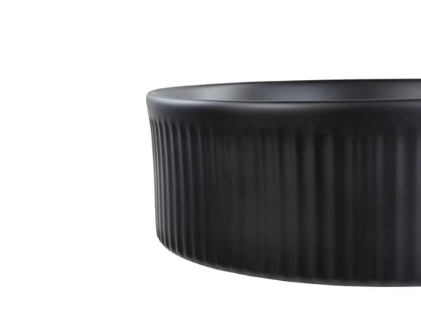 mat finish Badeværelsesvask i sort keramik ø 37 cm mat rundt moderne stil badeværelse