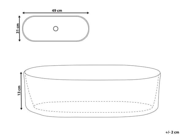 Bordpladevask Hvid keramik 49 x 31 cm blank oval badeværelsesvask Moderne stil