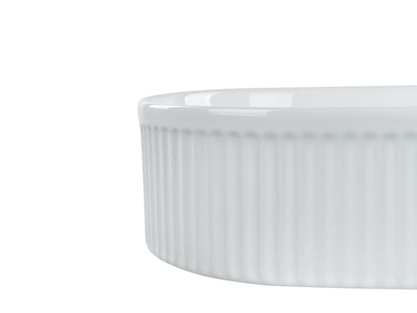 Bordpladevask Hvid keramik 49 x 31 cm blank oval badeværelsesvask Moderne stil