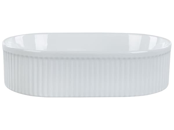 Bordpladevask Hvid keramik 49 x 31 cm blank oval badeværelsesvask Moderne stil