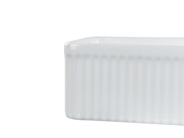 Bordpladevask Hvid keramik 50 x 34 cm blank kantet badeværelsesvask Moderne stil