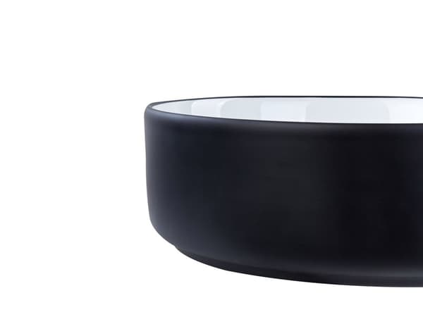 Sort og hvid keramisk håndvask ⌀ 36 cm blank finish badeværelse