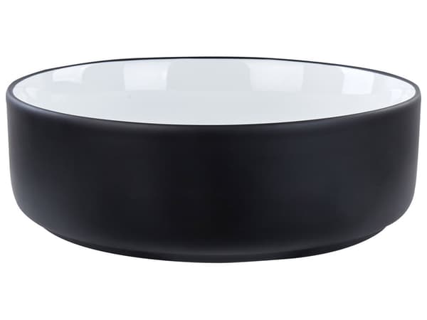 Sort og hvid keramisk håndvask ⌀ 36 cm blank finish badeværelse
