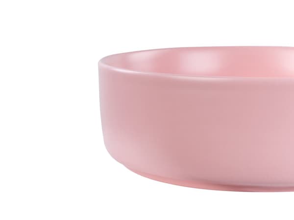Badeværelse håndvask bordplade pink keramik 37 cm rund moderne design badeværelseshåndvask