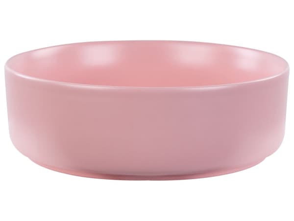 Badeværelse håndvask bordplade pink keramik 37 cm rund moderne design badeværelseshåndvask