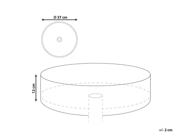 Badeværelse håndvask bordplade grøn keramik 37 cm rund moderne design badeværelseshåndvask