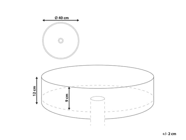 Badeværelseshåndvask hvid keramik 40 cm rund moderne design badeværelsesmøbler toilet