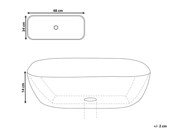 Håndvask badeværelse bordplade hvid glans keramik 48 x 34 cm oval klassisk badeværelse