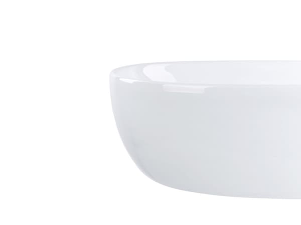 Håndvask badeværelse bordplade hvid glans keramik 48 x 34 cm oval klassisk badeværelse