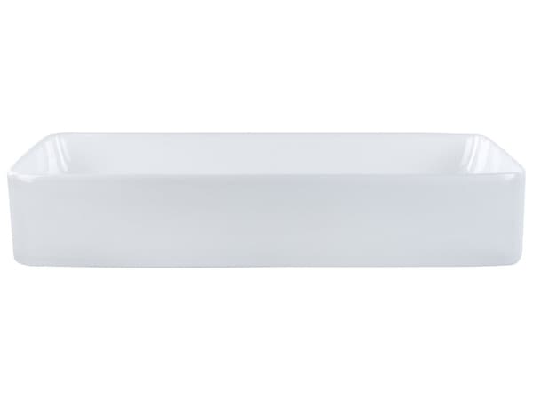 Håndvask badeværelse bordplade hvid glans keramik 61 x 35 cm rektangulær klassisk