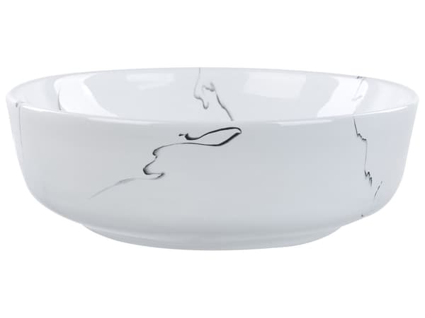 Allas valkoinen keraaminen 42 cm pyöreä marmori kuvio ylellinen moderni tyyli