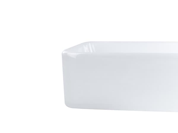 Pesuallas valkoinen keraaminen 61 x 35 x 11 cm suorakulmio tulpalla kylpyhuoneen minimalistinen perinteinen tyyli