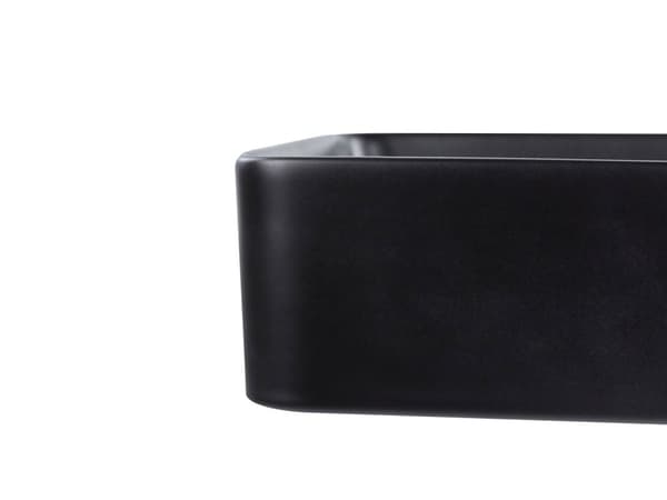 Pesuallas musta keraaminen 51 x 34 x 11 cm suorakulmio tulpalla kylpyhuoneen minimalistinen perinteinen tyyli