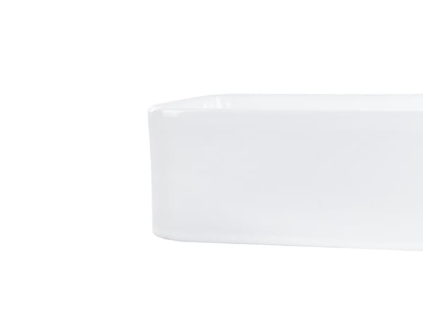 Pesuallas valkoinen keraaminen 51 x 34 x 11 cm suorakulmio tulpalla kylpyhuoneen minimalistinen perinteinen tyyli