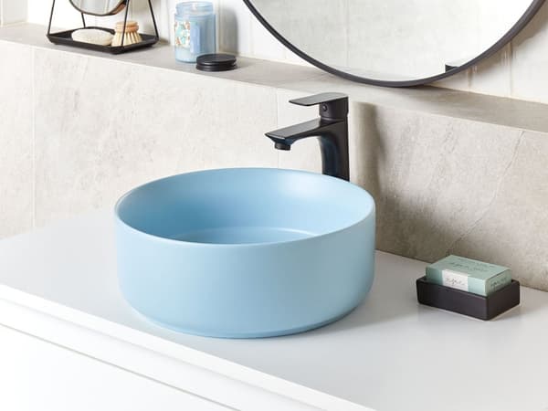 Pesuallas sininen keraaminen pyöreä 37 cm matta kylpyhuoneeseen moderni tyyli
