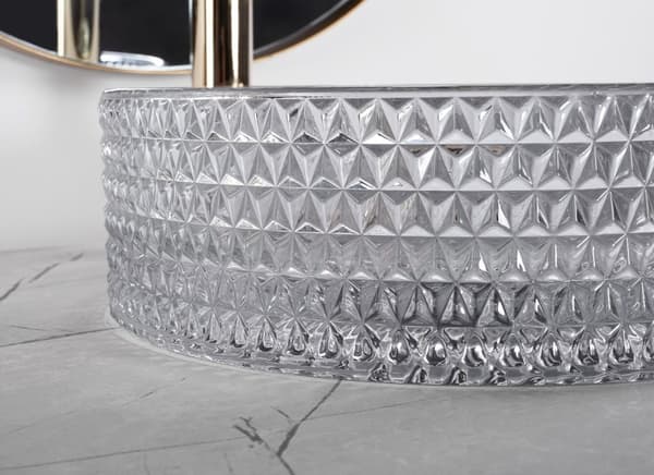 Tason päällä oleva pesuallas Rea Cristal Light Grey