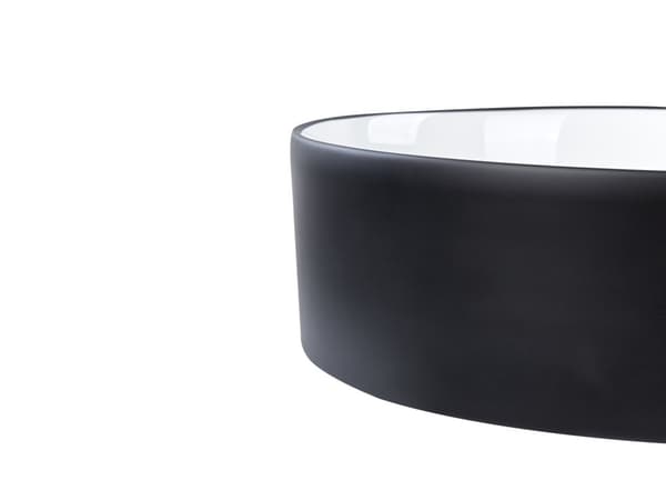 Handfat Vit och Svart Keramik ⌀ 40 cm Glansig Yta Badrum