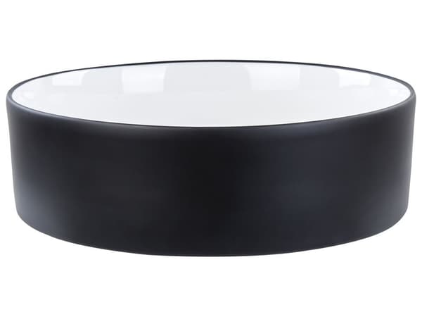 Handfat Vit och Svart Keramik ⌀ 40 cm Glansig Yta Badrum
