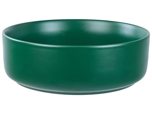 Handfat Grön Keramik 37 cm Matt Runt för Badrum