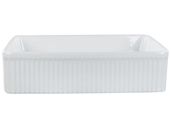 Servant Hvit Keramisk 50 x 34 cm Blank Rektangulær Baderomsvask Moderne Stil