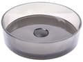 Miniatyrbilde 1 av 6: Benkeplate Servant Svart Gjennomsiktig Solid Overflate 360 mm Rund Baderomsservant