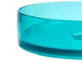 Miniatyrbilde 6 av 7: Benkeplatevask Turkis Blå Solid Overflate 360 mm Halvgjennomsiktig Rund Baderomsservant