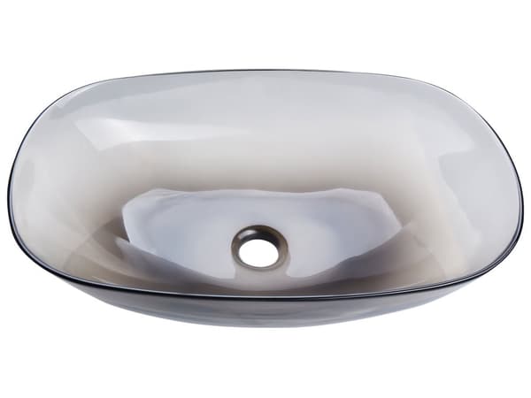 Benkeplate med svart heldekkende overflate 340 x 360 mm Semi-transparent baderomsservant