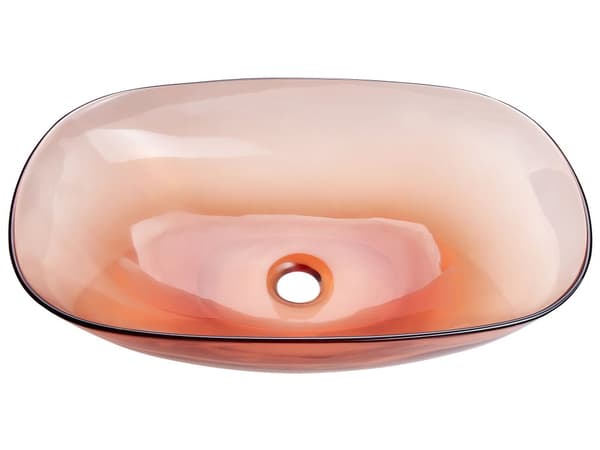 Benkeplate med rød heldekkende overflate 340 x 360 mm Semi-transparent baderomsservant