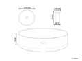 Miniatyrbilde 3 av 7: Benkeplatevask Blå Solid Surface 360 mm halvtransparent, rund baderomsservant med gul overflate