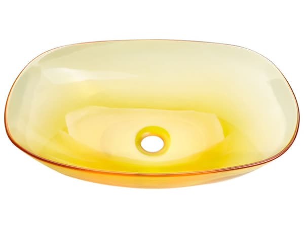 Benkeplate med gul heldekkende overflate 340 x 360 mm Semi-transparent baderomsservant