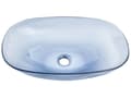 Miniatyrbilde 5 av 7: Benkeplate med blå heldekkende overflate 340 x 360 mm Semi-transparent baderomsservant