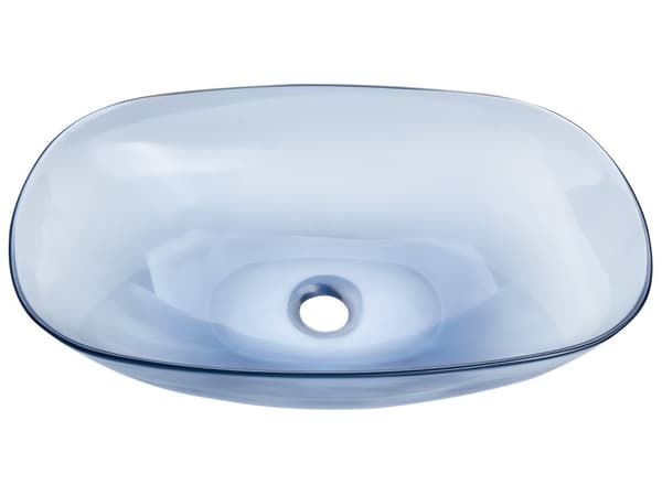 Benkeplate med blå heldekkende overflate 340 x 360 mm Semi-transparent baderomsservant