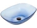 Miniatyrbilde 1 av 7: Benkeplate med blå heldekkende overflate 340 x 360 mm Semi-transparent baderomsservant