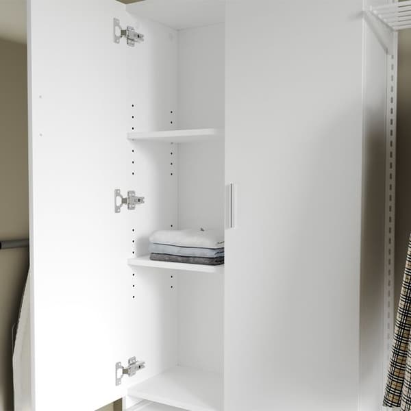 Tvättmaskinsmöbel Martha, 64x190cm med 2 långa dörrar, Vit, Vit, Vicco