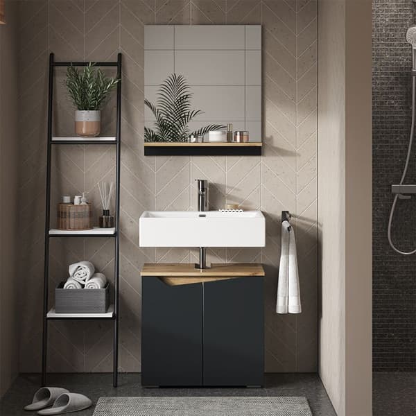 Möbel under diskho Marelle, 60x57.5cm med 2 dörrar, Antracit, Antracit, Vicco