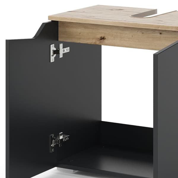Möbel under diskho Marelle, 60x57.5cm med 2 dörrar, Antracit, Antracit, Vicco