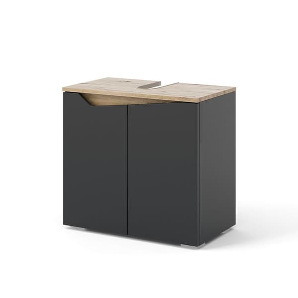 Möbel under diskho Marelle, 60x57.5cm med 2 dörrar, Antracit, Antracit, Vicco