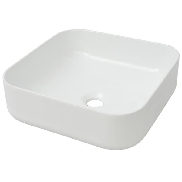 Handfat fyrkantig keramik vit 39x39x13,5 cm