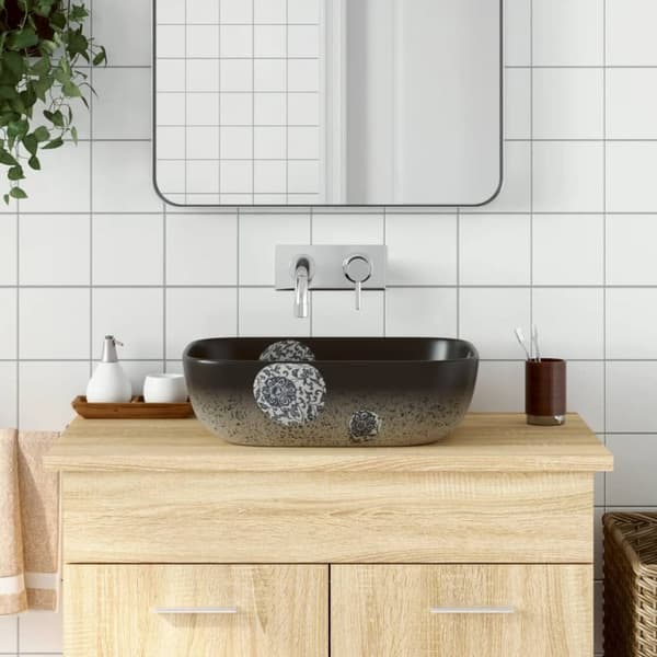 Handfat flerfärgad rektangulär 48x37,5x13,5 cm keramik