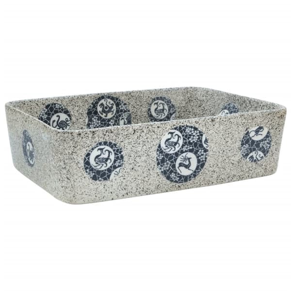 Handfat flerfärgad rektangulär 46x35,5x13 cm keramik
