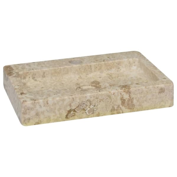 Väggmonterat handfat gräddvit 38x24x6,5 cm marmor