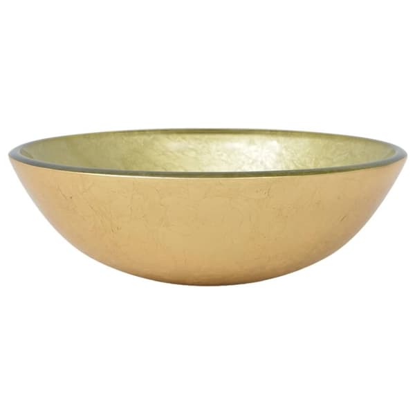 Handfat i härdat glas 42 cm guld