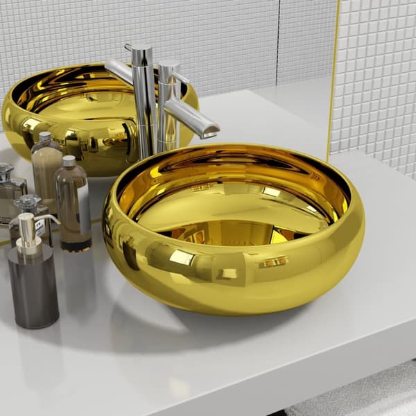 Handfat 40x15 cm keramik guld