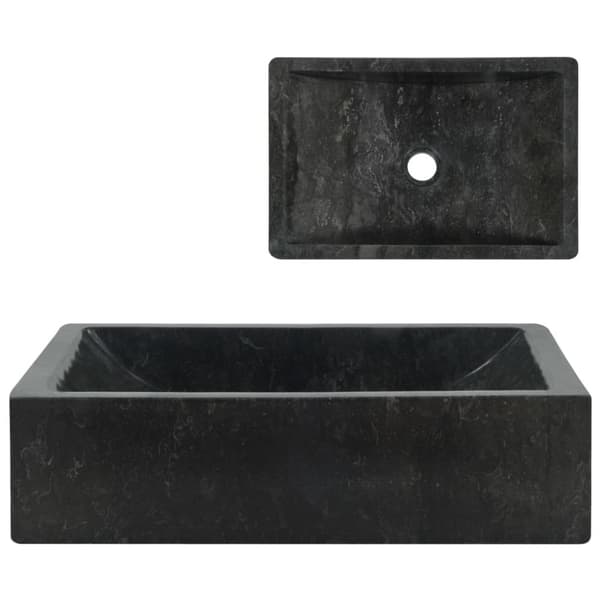 Handfat 45x30x12 cm marmor svart högglans