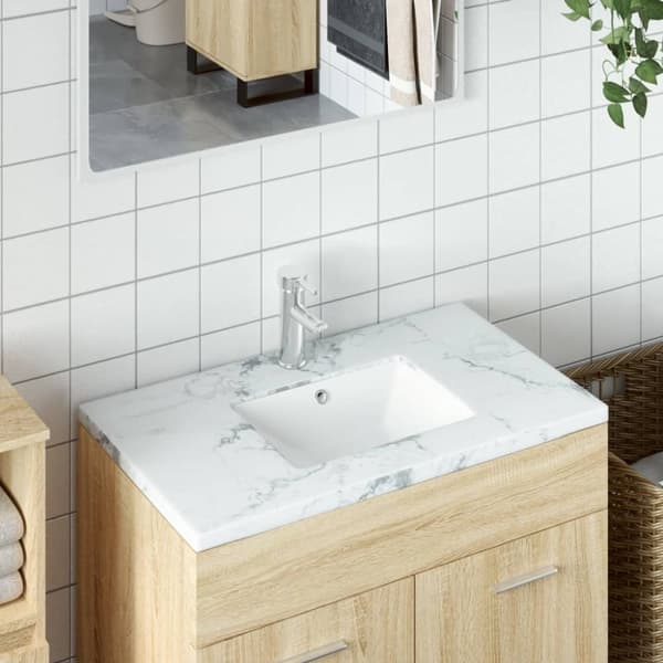 Handfat vit 30,5x27x14 cm rektangulär keramik